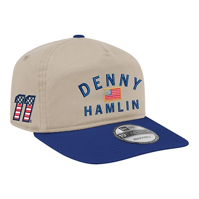 Men's New Era  Khaki/Navy Denny Hamlin Flag 19TWENTY Adjustable Hat
