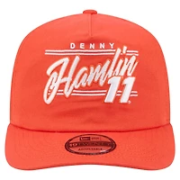 Men's New Era  Orange Denny Hamlin Driver Script 19TWENTY Adjustable Hat