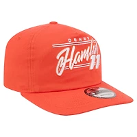 Men's New Era  Orange Denny Hamlin Driver Script 19TWENTY Adjustable Hat