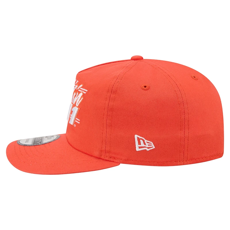 Men's New Era Orange Denny Hamlin Driver Script 19TWENTY Adjustable Hat