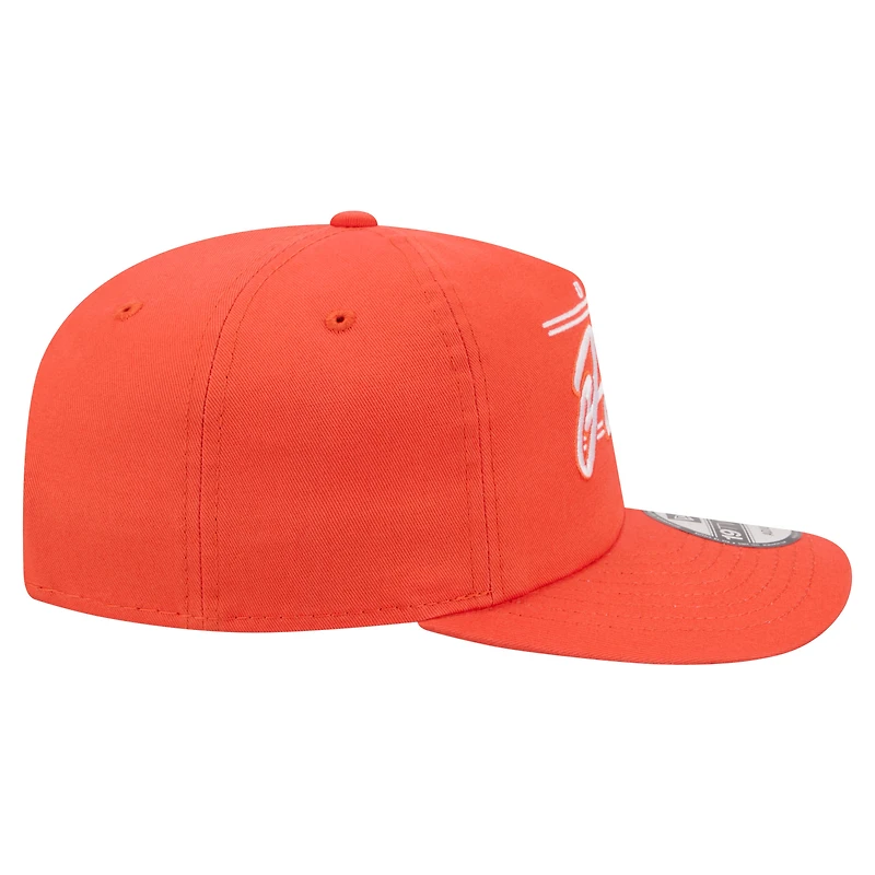 Casquette ajustable New Era orange Denny Hamlin Driver Script 19TWENTY pour homme