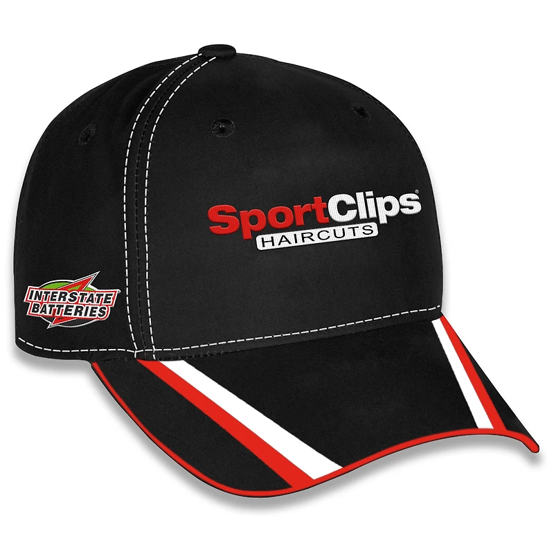 Casquette ajustable unisexe à damier noir Denny Hamlin Sport Clips Uniform