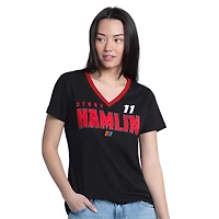 Women's G-III 4Her by Carl Banks  Black Denny Hamlin Best Team V-Neck T-Shirt