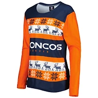 Pyjama FOCO pour femme bleu marine Denver Broncos Wordmark Ugly