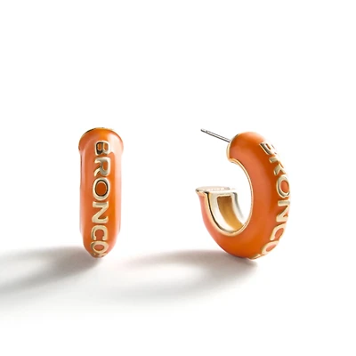 Boucles d'oreilles créoles en émail gonflé BaubleBar Denver Broncos