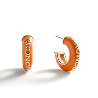 Boucles d'oreilles créoles en émail gonflé BaubleBar Denver Broncos