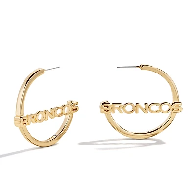 BaubleBar Denver Broncos Wordmark Hoop Earrings