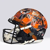 Casque Riddell Speed ​​Authentic 2024 autographié par Bo Nix (Denver Broncos) - Illustration de King Saladeen - Édition limitée n° 1/1