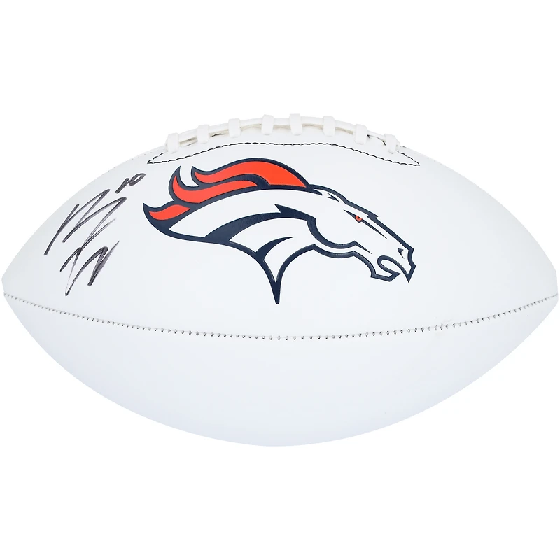 Ballon de football Franklin White Panel autographié par Bo Nix Denver Broncos