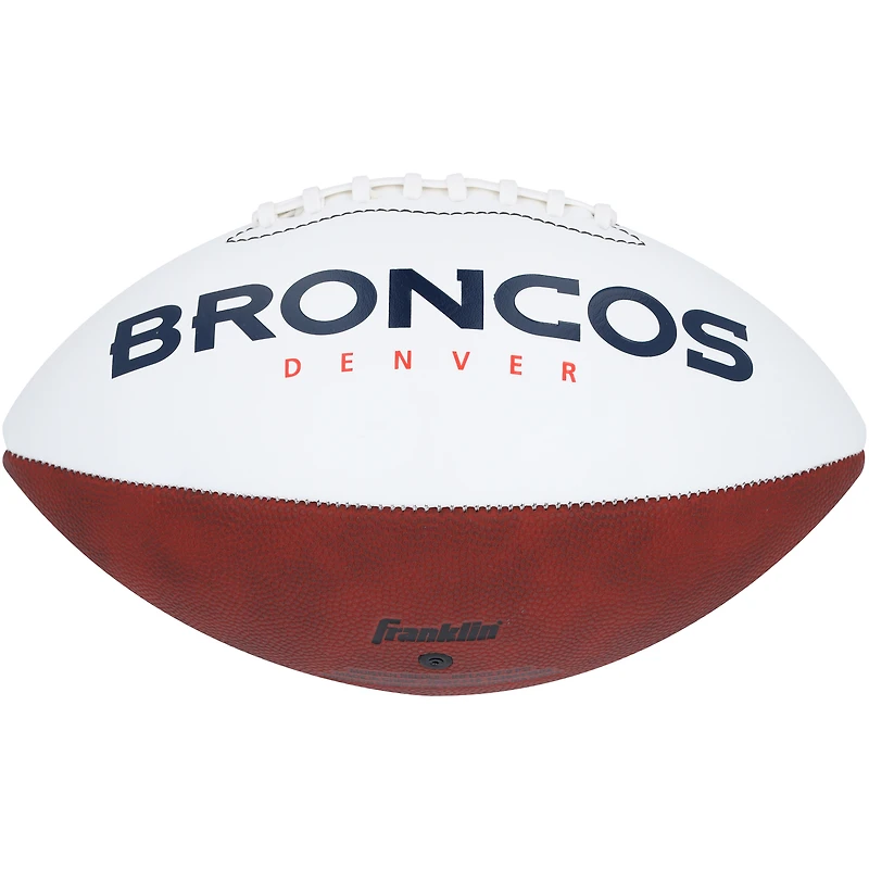 Ballon de football Franklin White Panel autographié par Bo Nix Denver Broncos