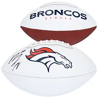 Ballon de football Franklin White Panel autographié par Bo Nix Denver Broncos