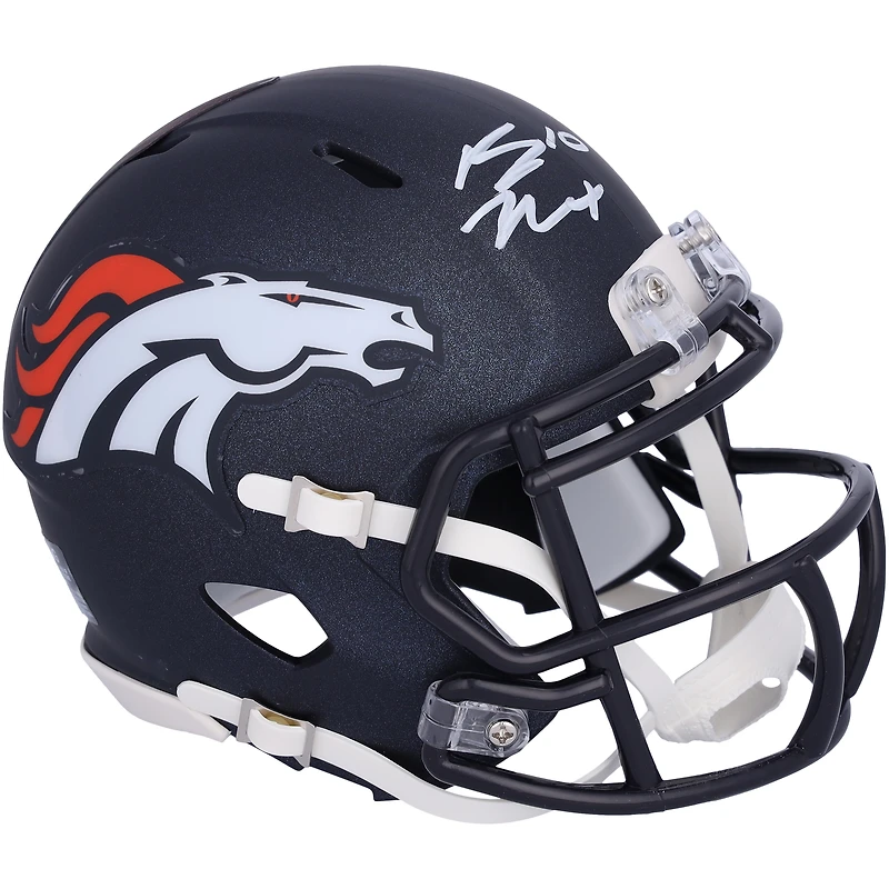 Casque Riddell Speed Mini autographié par Bo Nix Denver Broncos