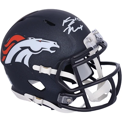 Casque Riddell Speed Mini autographié par Bo Nix Denver Broncos