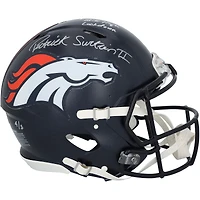Casque Riddell Speed ​​Authentic 2024 des Broncos de Denver, autographié par Champ Bailey et Patrick Surtain II, avec inscription « Mile High Lockdown » - Édition limitée à 5 exemplaires