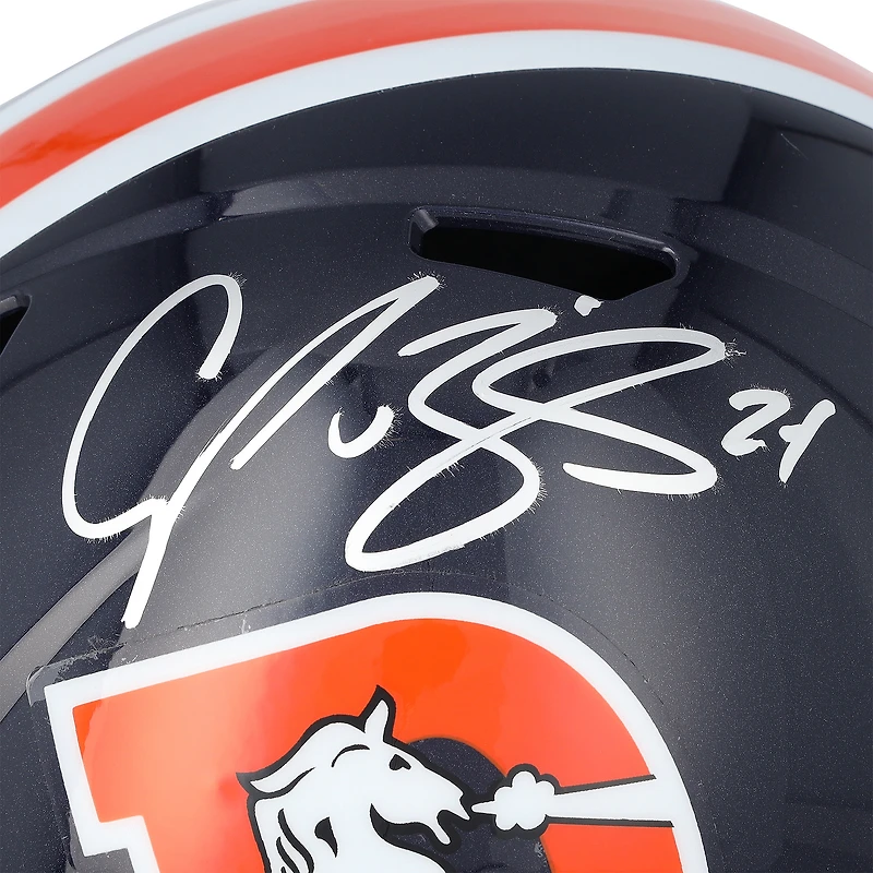 Champ Bailey Denver Broncos Autographed Riddell Color Rush Speed Replica Helmet