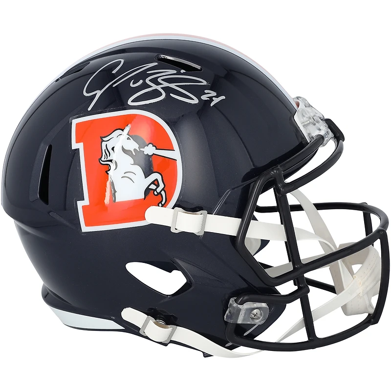 Champ Bailey Denver Broncos Autographed Riddell Color Rush Speed Replica Helmet