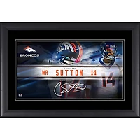 Collage de plaques signalétiques encadrées Courtland Sutton Denver Broncos Fac-similé Signature 10" x 18"