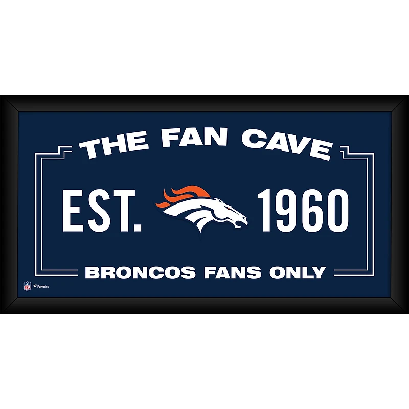 Denver Broncos Framed 10" x 20" Fan Cave Collage