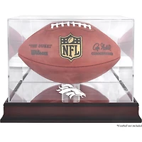 Denver Broncos Mahogany Football Logo Display Case with Mirror Back