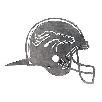 Pointe de casque d'art de jardin en métal Denver Broncos