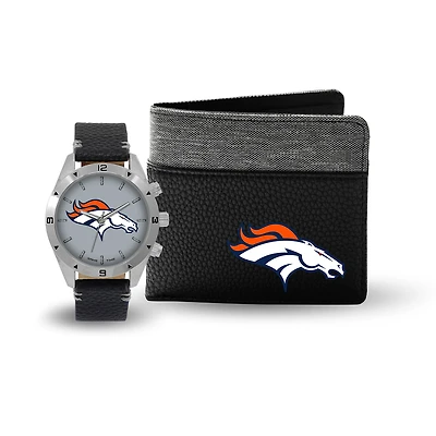 Coffret cadeau montre et portefeuille des Denver Broncos