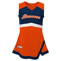 Robe Capitaine Cheer Captain des Broncos de Denver orange pour tout-petit avec bloomer