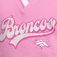 T-shirt à col en V raglan rose pour fille New Era Denver Broncos Mommy & Me Multiplier
