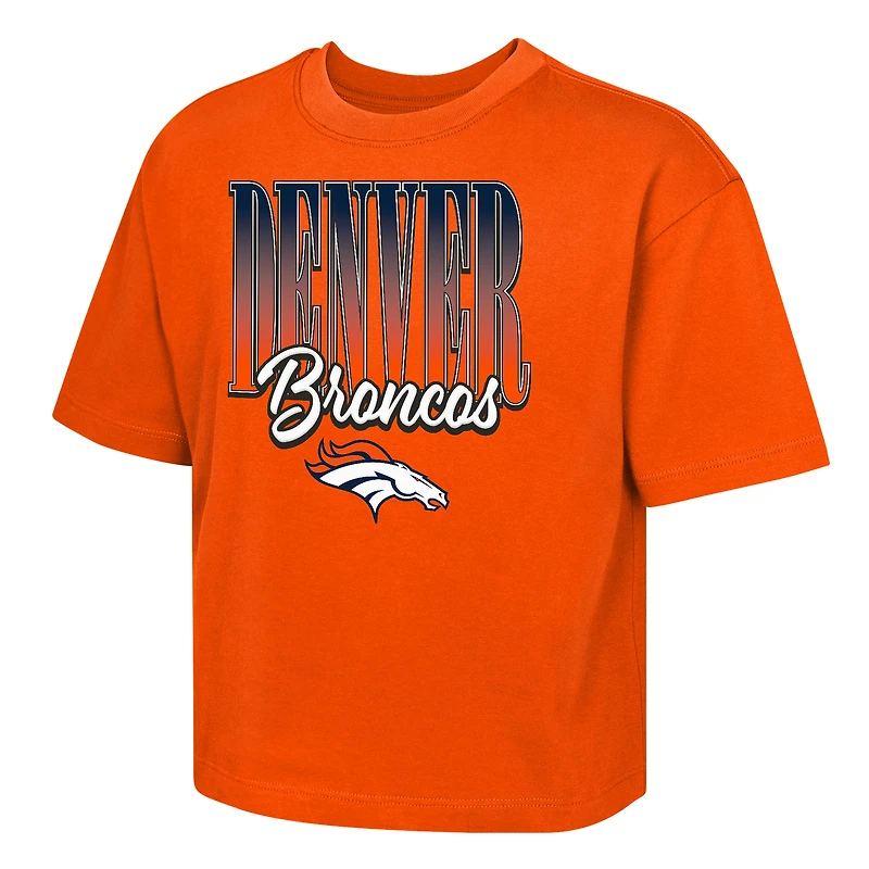 Girls Youth Outerstuff Orange Denver Broncos Big City Boxy T-Shirt