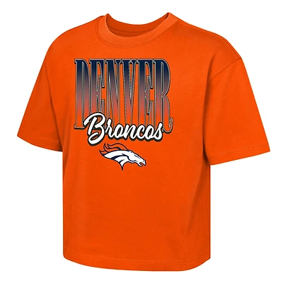 Girls Youth Outerstuff  Orange Denver Broncos Big City Boxy T-Shirt