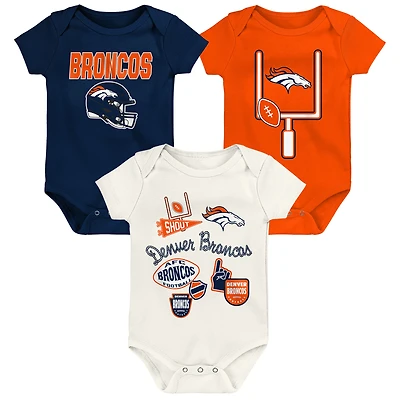Infant & Newborn Outerstuff Denver Broncos Littlest Player Three-Piece Bodysuit Set