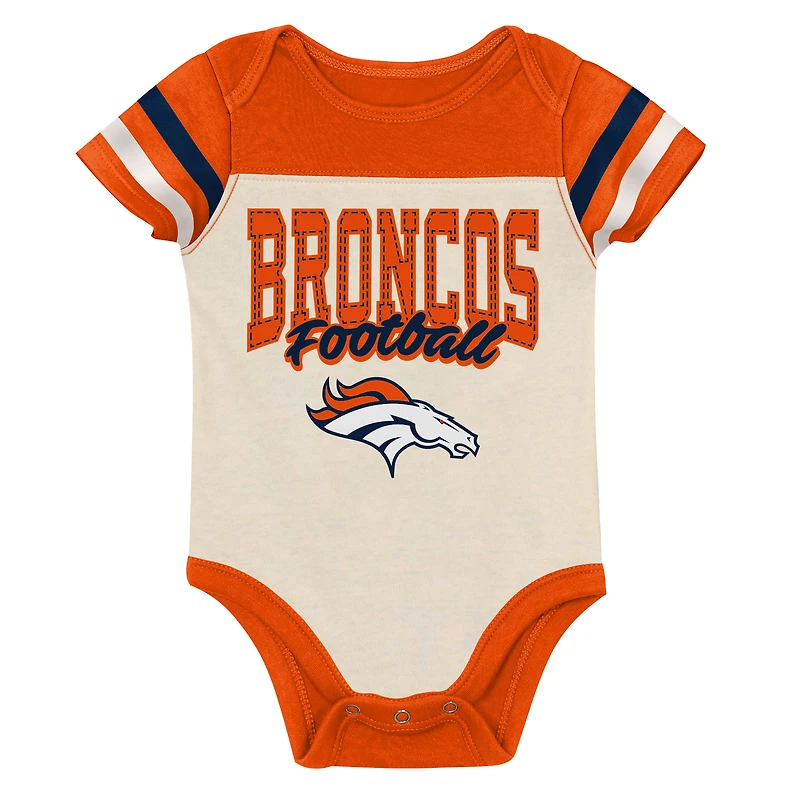 Ensemble trois pièces pour bébé et nouveau-né Outerstuff Denver Broncos Up One : body, bavoir chaussons