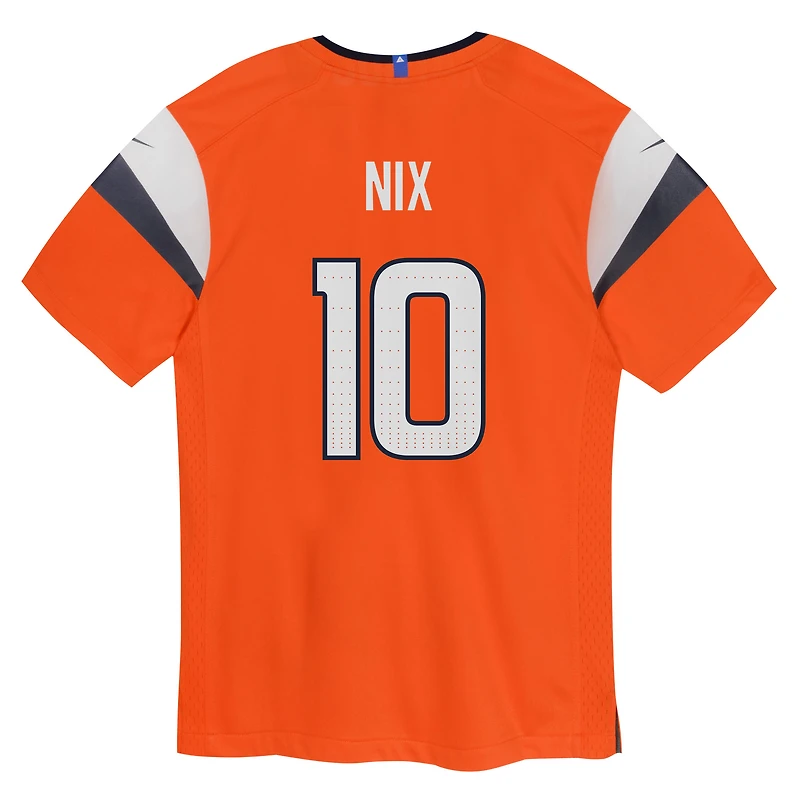 Maillot de jeu Nike Bo Nix orange Denver Broncos pour enfant