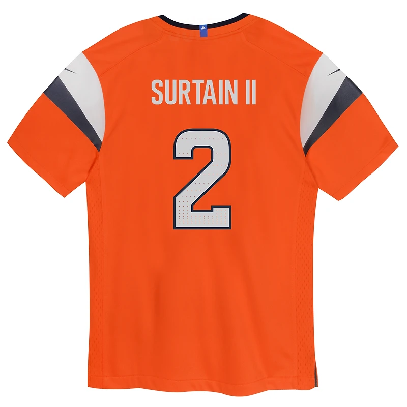 Maillot de jeu Nike Patrick Surtain II orange Denver Broncos pour enfant