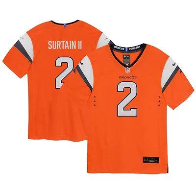Maillot de jeu Nike Patrick Surtain II orange Denver Broncos pour enfant