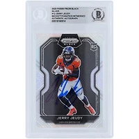 Carte de recrue authentifiée signée Jerry Jeudy Denver Broncos Panini Prizm 2020 noir argent #PB-12 Beckett Fanatics