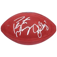 Ballon de football Wilson Duke en couleur, autographié par John Elway et Peyton Manning (Denver Broncos).