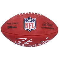 Ballon de football Wilson Duke en couleur, autographié par John Elway et Peyton Manning (Denver Broncos).
