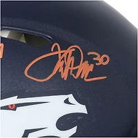 John Elway & Terrell Davis Denver Broncos Autographed Riddell 2024 Speed Authentic Helmet - Signed in Orange Ink