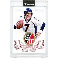 Carte John Elway Denver Broncos 2013 Panini National Treasures Game-Used Logo Relic #43 #1/1