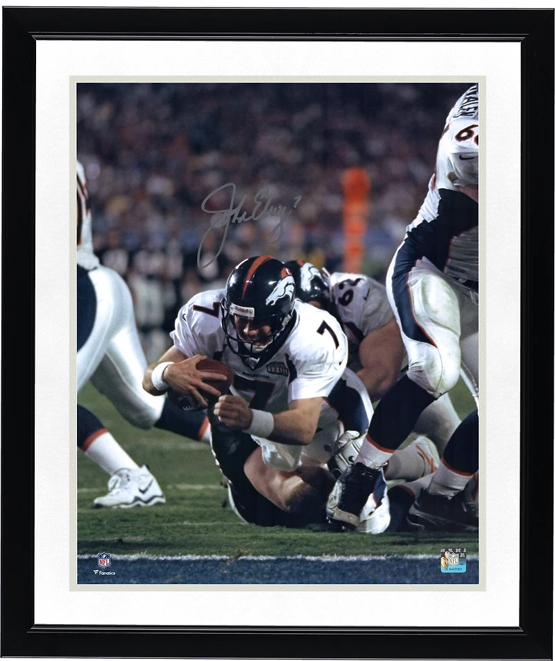 John Elway Denver Broncos Autographed 16" x 20" Diving Photograph