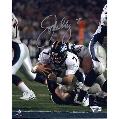John Elway Denver Broncos Autographed 8" x 10" White Diving Photograph