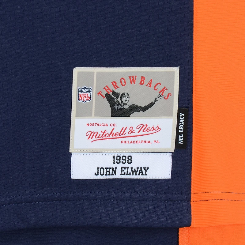 John Elway Denver Broncos Autographed Mitchell & Ness Navy Replica Jersey with "HOF 04" Inscription