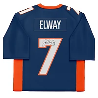 John Elway Denver Broncos Autographed Mitchell & Ness Navy Replica Jersey with "HOF 04" Inscription