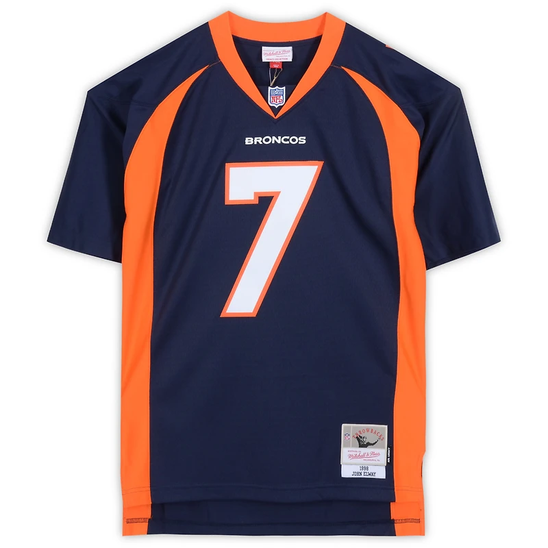 John Elway Denver Broncos Autographed Mitchell & Ness Navy Replica Jersey