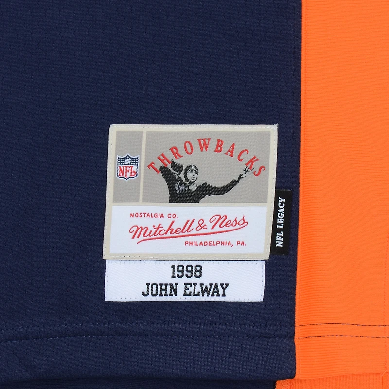 John Elway Denver Broncos Autographed Mitchell & Ness Navy Replica Jersey