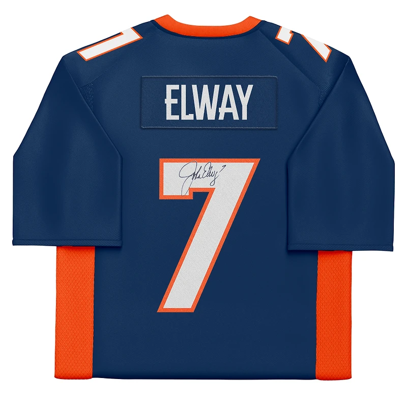 John Elway Denver Broncos Autographed Mitchell & Ness Navy Replica Jersey