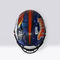 Casque Riddell Speed ​​Flex Authentic 1997-2023 Throwback, autographié par John Elway (Denver Broncos) - Illustration de Lady Jday - Édition limitée n° 1/1