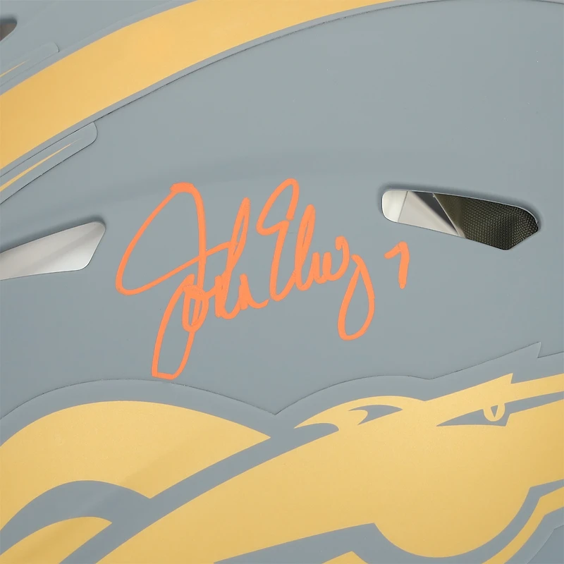 John Elway Denver Broncos Autographed Riddell 2024 Slate Speed Authentic Helmet  