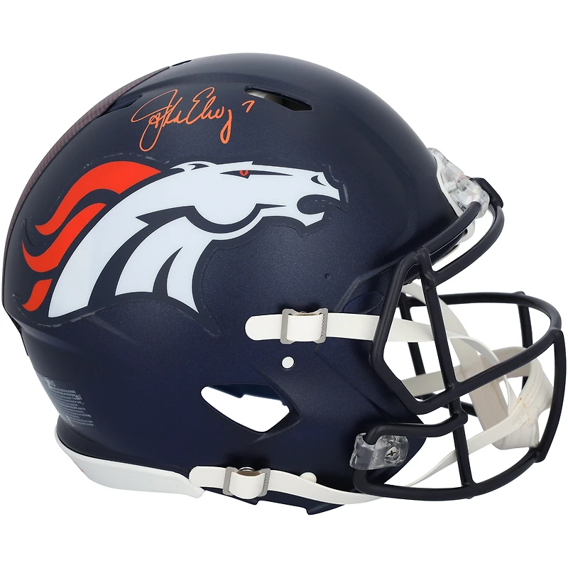 Casque Riddell Speed 2024 authentique dédicacé par John Elway des Denver Broncos