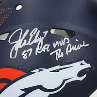 John Elway Denver Broncos Autographed Riddell 2024 Speed Authentic Helmet with "87 NFL MVP" & "The Drive" Inscriptions 